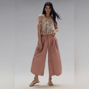 Anthropologie Blush Wide-Leg Pants